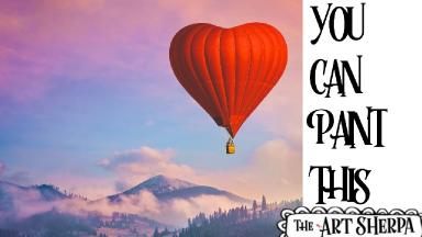 Hot heart Air Balloon Easy Acrylic painting tutorial step by step Live Streaming